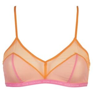 Calvin Klein Orange and Pink Sheer Bra